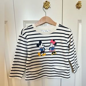 Baby Gap Girls 3T Long Sleeve Disney Mickie and Minnie Top